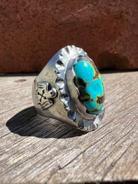 Image 1 of WL&A Handmade Black Jack Thunderbird Signet Ring - Size 10