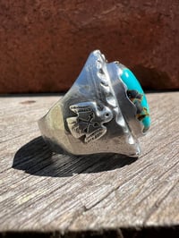 Image 3 of WL&A Handmade Black Jack Thunderbird Signet Ring - Size 10