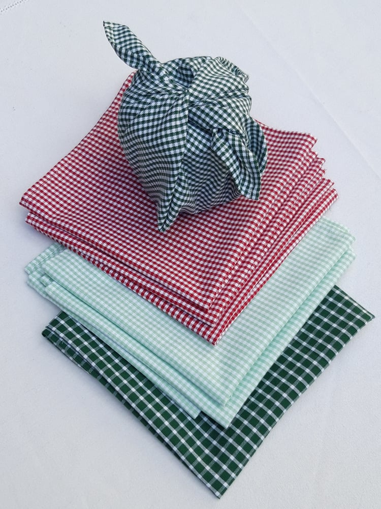 Image of Furoshikis en coton vichy