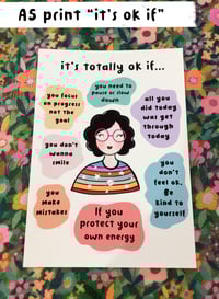 Image 1 of “It’s ok if” - A5 self care illustrated print