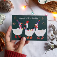 Image 1 of Deck the Halls Geese Christmas Card