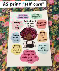 Image 1 of “Self care looks like” a5 print