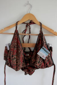 Image 1 of ♲ Red Paisley Boyshort Set - 2XL Top / M Bottom 