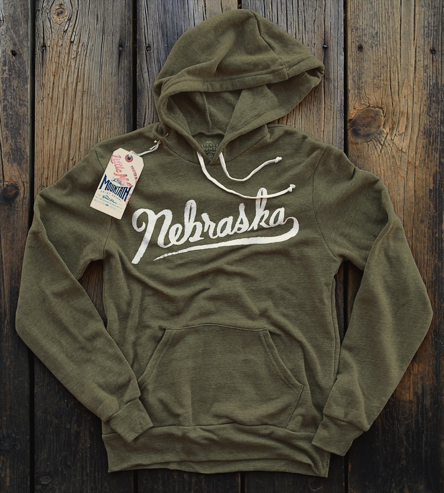 Image of Nebraska Script Hoody | Dark Olive