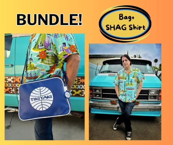 Image of Tikiyaki airways Bag + "Tropika"  Aloha Shirt by SHAG Bundle!