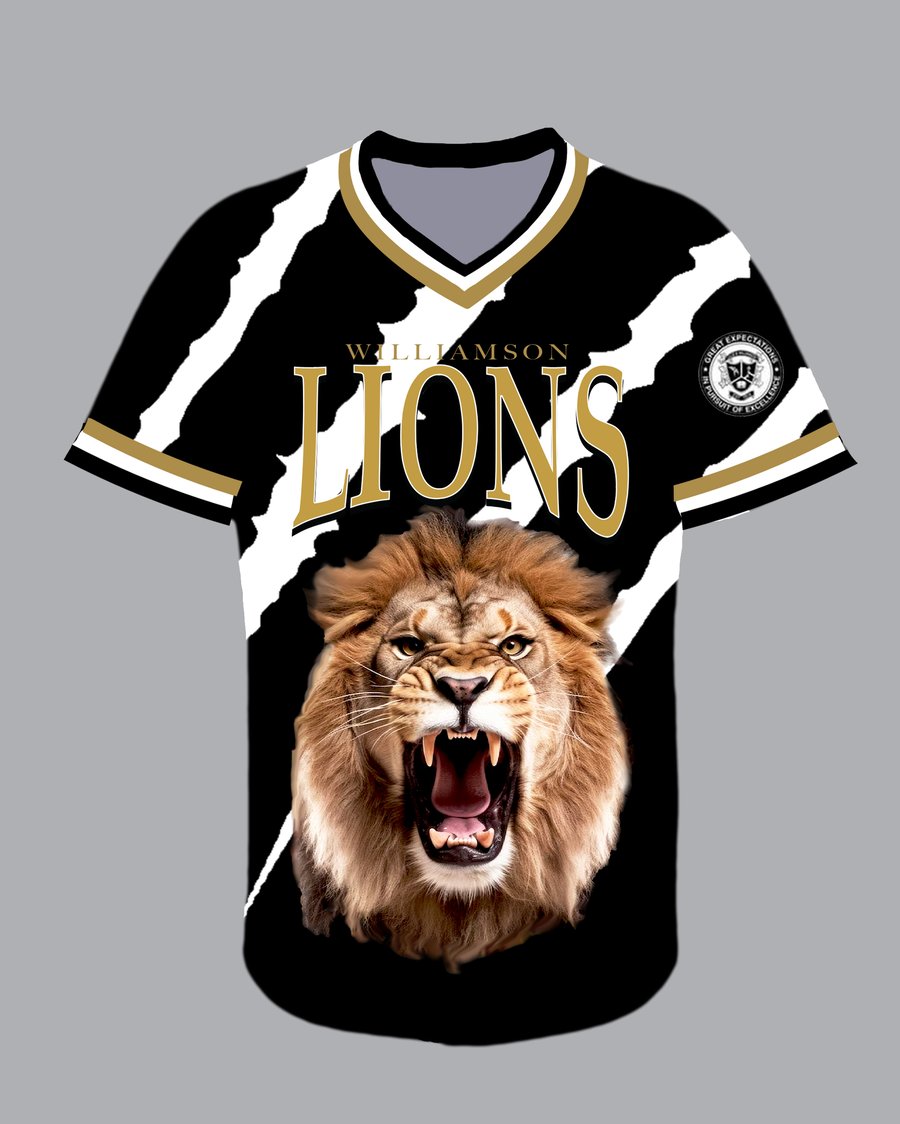 Image of WHS Lion Black White Stripe Pullover Jersey