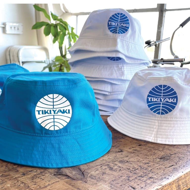 Image of Tikiyaki airways Bag -Airways Logo Shirt -Bucket Hats (Choose Blue or White) Bundle