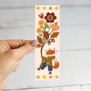 Image of Autumn Flowers Fox Bookmark