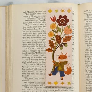 Image of Autumn Flowers Fox Bookmark