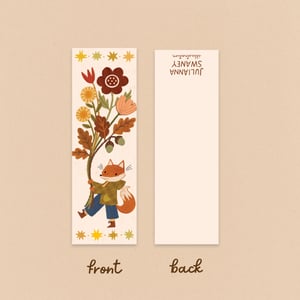 Image of Autumn Flowers Fox Bookmark