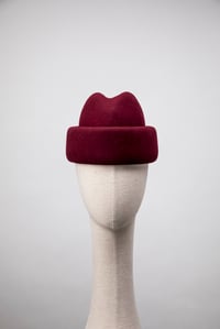 Crimson Red MA Hat in Wool Felt