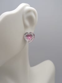 Image 1 of Pink Sparkle Princess Stud Earrings