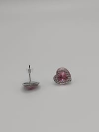 Image 2 of Pink Sparkle Princess Stud Earrings