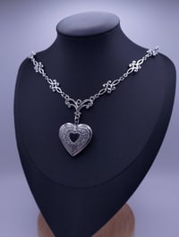 Image 2 of Romantic Elegant Silver Locket Necklace