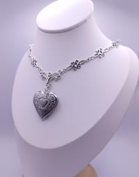 Image 3 of Romantic Elegant Silver Locket Necklace