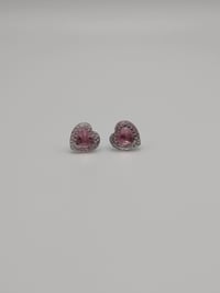 Image 3 of Pink Sparkle Princess Stud Earrings