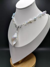 Image 5 of White/Blue Ethereal Mermaid Conch Shell Necklace