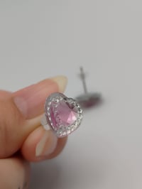 Image 5 of Pink Sparkle Princess Stud Earrings