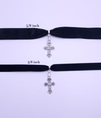 Image 5 of Gothic Black & Silver Cross Silver Choker