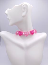 Image 3 of Decora Lovecore Sparkly Chunky Heart Choker