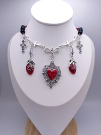 Image 5 of Gothic Heart Vampire Cross Necklace