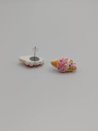 Image 5 of Kawaii Cat Ice Cream Stud Earrings