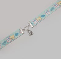 Image 4 of Pastel Blue Bear Bunny Heart Choker