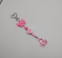 Image 5 of Pink Lovecore Heart Bow Teddy Bear Keychain