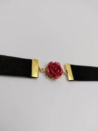 Image 5 of Black, Red & Gold Rose Choker