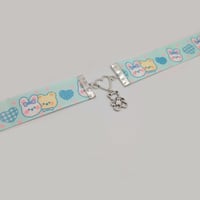 Image 5 of Pastel Blue Bear Bunny Heart Choker