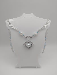 Image 2 of Angelic Y2k Dainty Blue & Silver Necklace