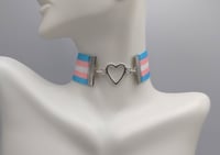 Image 1 of Transgender Pride Flag Heart Choker