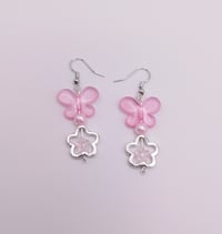 Image 1 of Pink Spring Butterfly Earrings