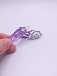 Image 4 of Cute White Sheep Puppy 2pc hair clip set