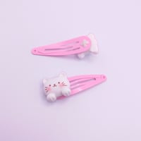 Image 5 of Kawaii Pink Kitty Cat Hair Clips 2pc set