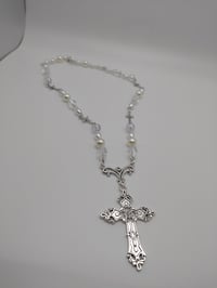 Image 2 of Elegant Gothic Glass & Pearl Necklace