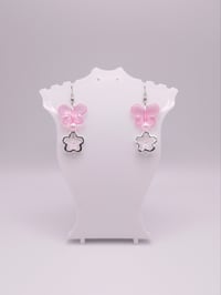 Image 3 of Pink Spring Butterfly Earrings