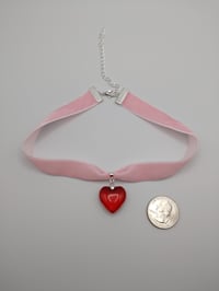 Image 4 of Pink & Red Lovecore Glass Heart Choker