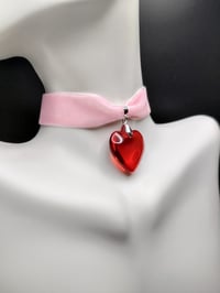 Image 5 of Pink & Red Lovecore Glass Heart Choker