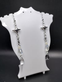 Image 2 of Dreamy Celestial Hanging Glass & Crystal Stardrop Earrings