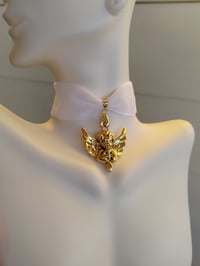 Image 1 of White & Gold Cherub Angel Choker