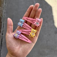 Image 2 of Cute Pastel Bear Hair Clips 4 piece set