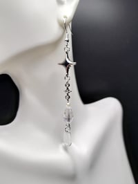 Image 3 of Dreamy Celestial Hanging Glass & Crystal Stardrop Earrings