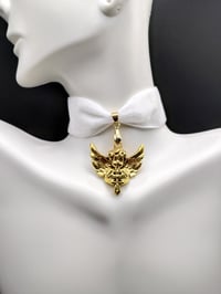 Image 2 of White & Gold Cherub Angel Choker