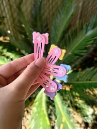 Image 3 of Cute Pastel Bear Hair Clips 4 piece set