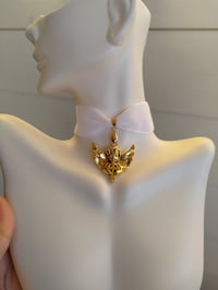 Image 3 of White & Gold Cherub Angel Choker