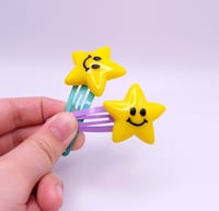 Image 3 of Big Smiley Star 2pc hair clip set