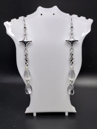 Image 4 of Dreamy Celestial Hanging Glass & Crystal Stardrop Earrings