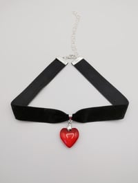 Image 5 of Romantic Black & Red Glass Heart Choker