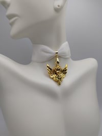 Image 4 of White & Gold Cherub Angel Choker